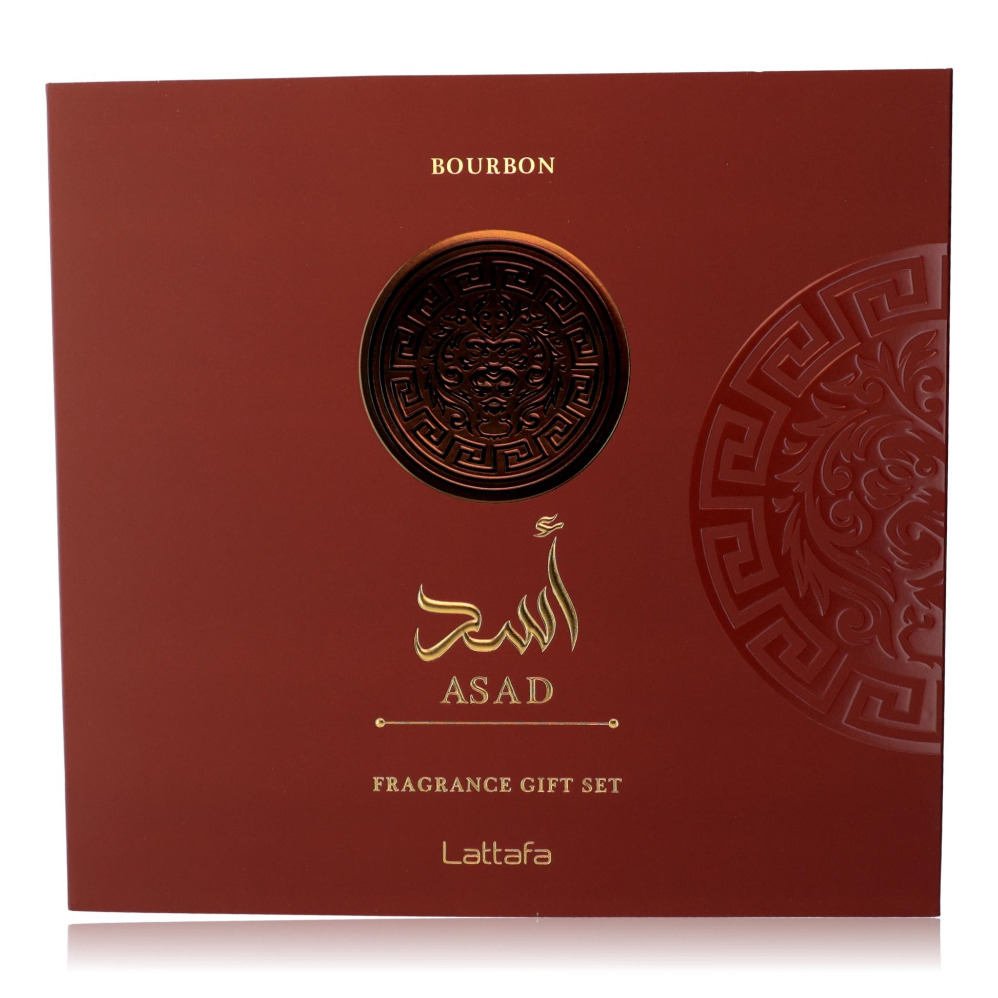 Asad Bourbon by Lattafa, 3 Piece Gift Set for Men